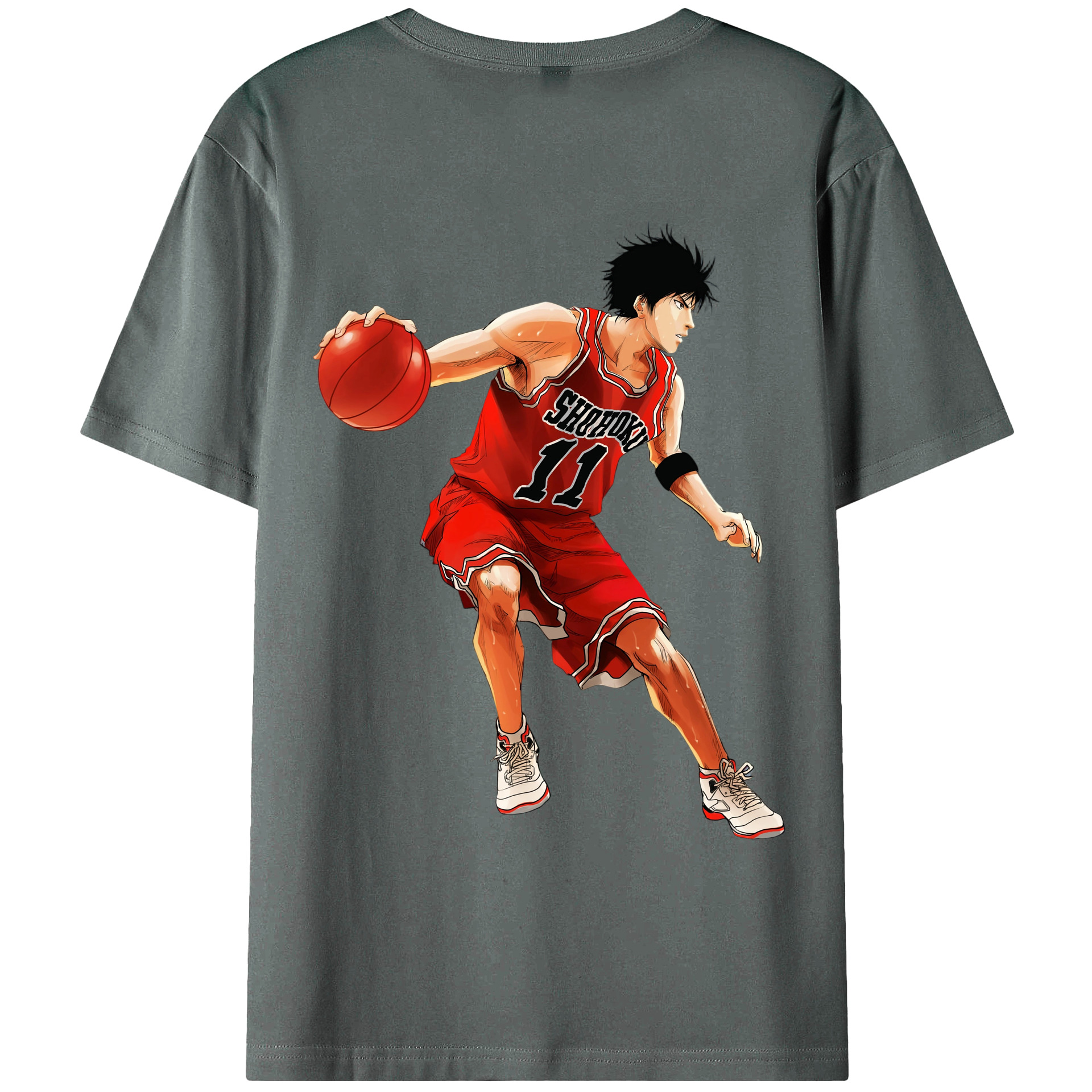 （画像用） SLAM DUNK／スラムダンク 綿100％ メンズ半袖Tシャツ（バックプリント） 通気性
